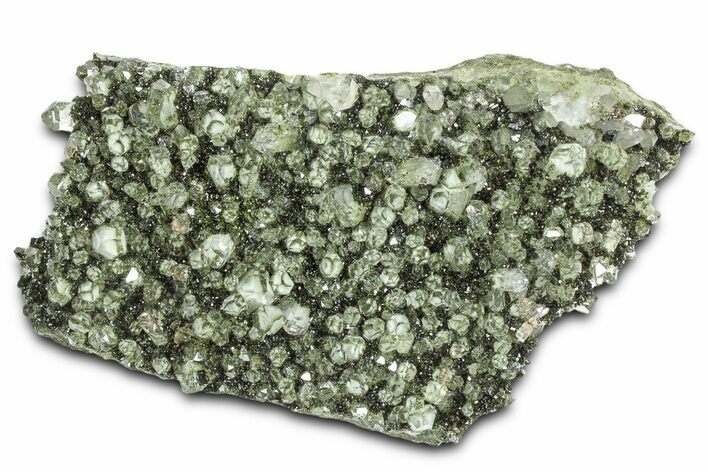 Sparkling Quartz Crystals Dark Green Epidote - Turkey #325078